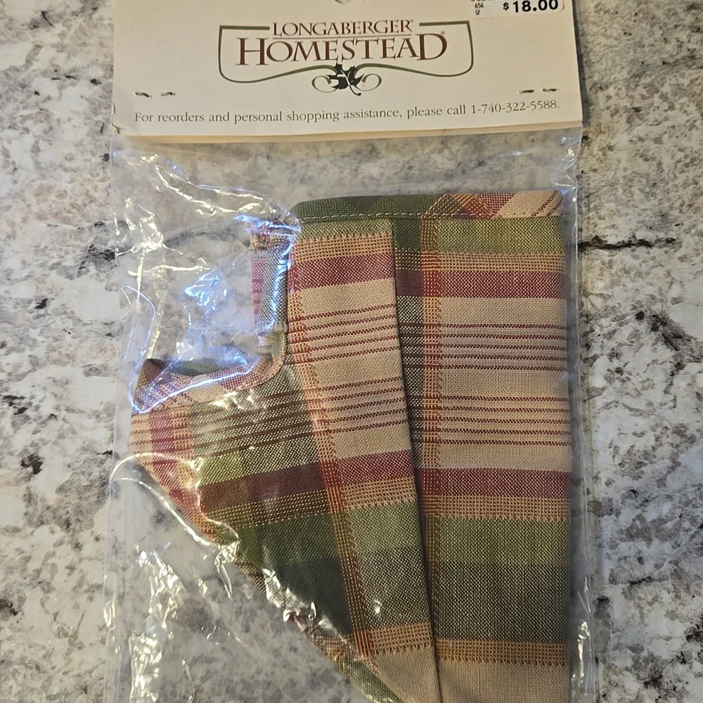 New Sealed Longaberger Little Market Plaid Fabric Basket Liner